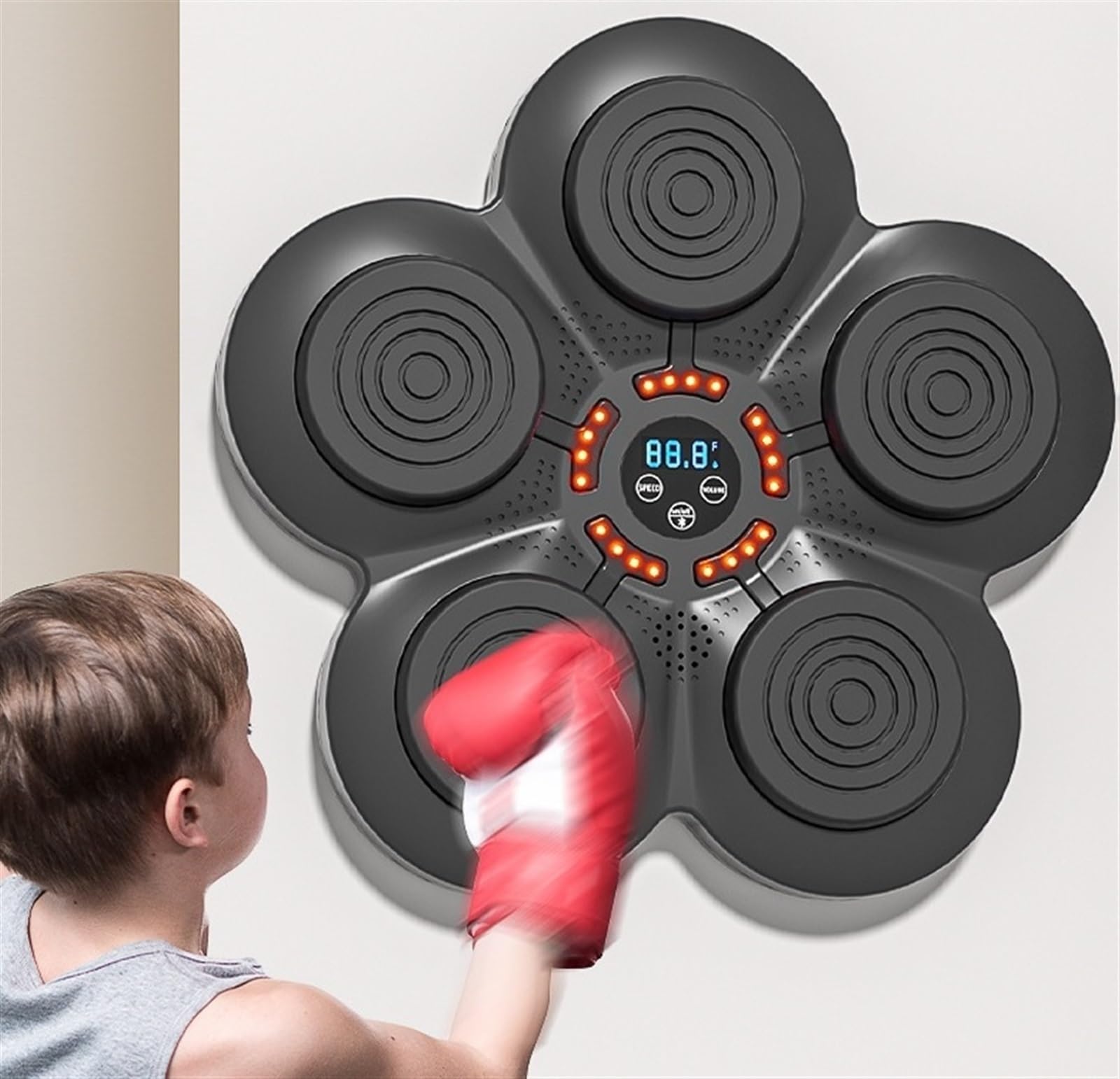 Purova Machine De Boxe Musicale Bluetooth Avec Lumières LED De Couleur