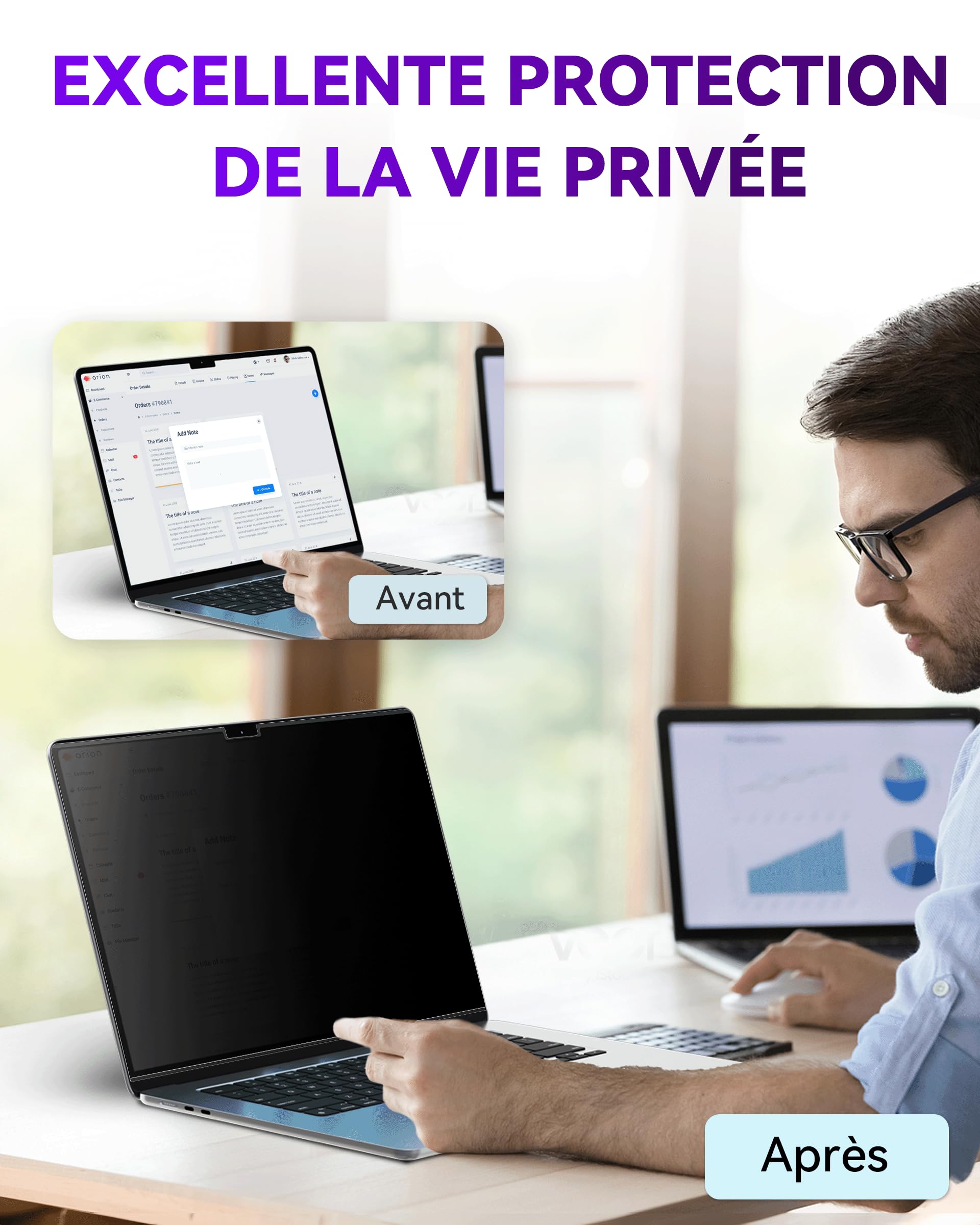 Filtre de Confidentialité Magnétique pour MacBook Pro 16 Pouces (2021-2026, M1-M5 Pro/Max), Anti-Espion et Anti-Lumière Bleue