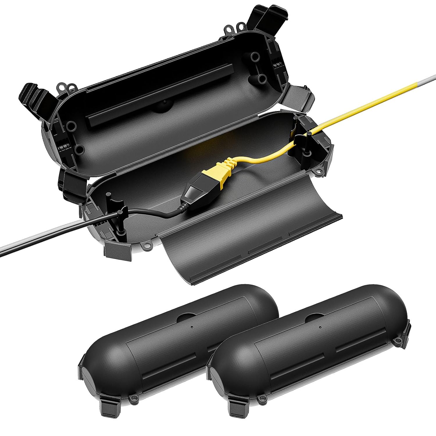 FGB 3-Pack Outdoor Extension Cord Safety Cover Waterproof - Weatherproof Electrical Connection Box for Outdoor Outlet Cover, Christmas Decoration, Plug, Socket, Power Tool