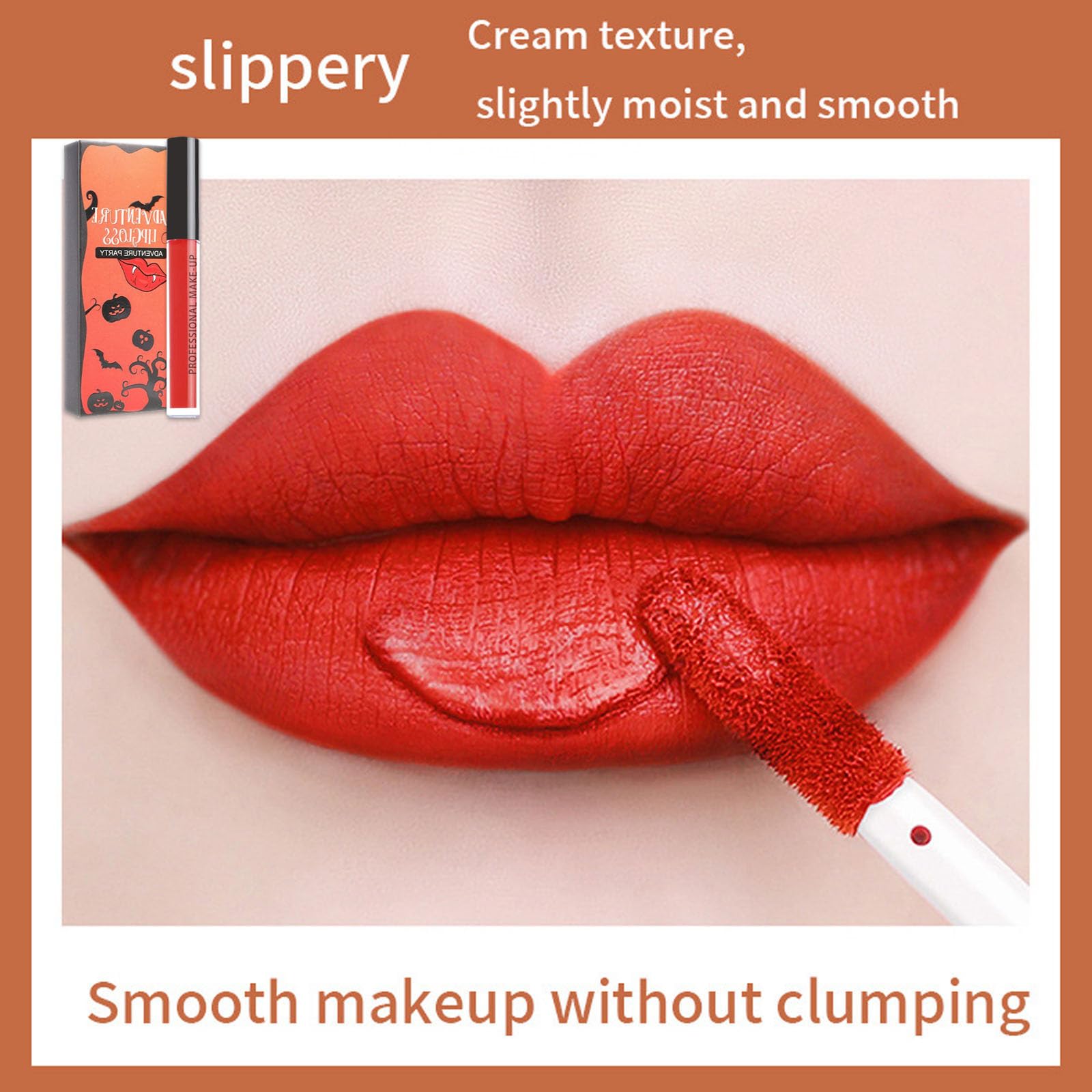 Matte Lip Gloss Set, 3PCS Black White Orange Liquid Lipsticks, Matte Waterproof Non-stick Cup Lipstick Kit - Image 4