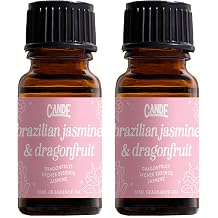 CANDECraftCo Premium Fragrance Oil Diffuser Oils Fragrances Scented for Home, Candle Soap Making Supplies, Aromatherapy Blends for House 0.34 Fl Oz 2-Pack, Brazilian Jasmine & Dragonfruit