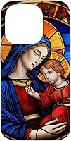 Vista 17 de Blessed Virgin Mary and Jesus Christ Stained Glass Case for iPhone 16