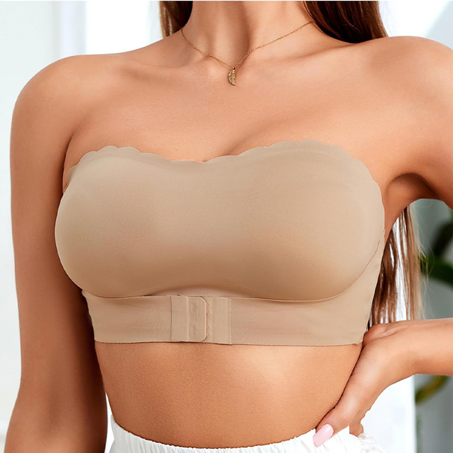 Strapless Bras for Women Seamless Bandeau Bra One Piece Wireless Tube Top Bralette - Image 2