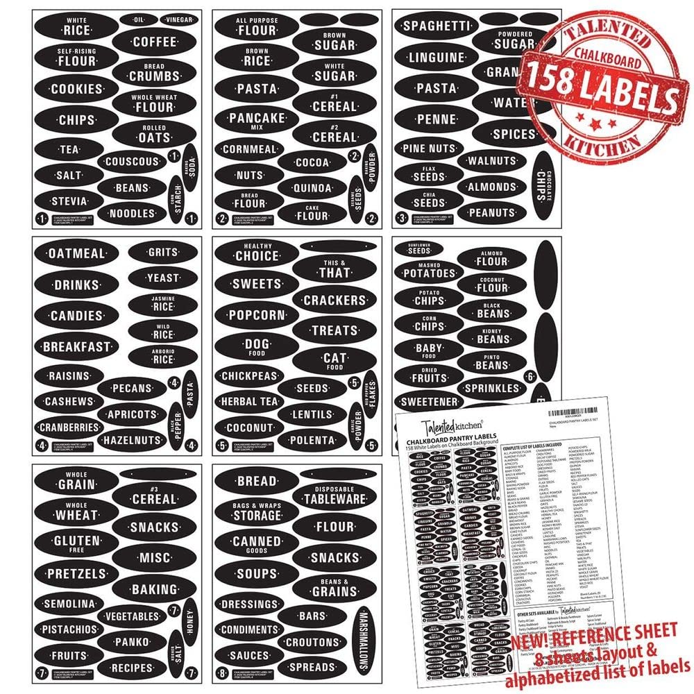 Talented Kitchen 158 Chalkboard Pantry Labels 158 Kitchen Pantry Names