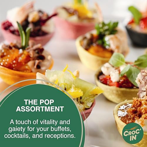 Miniatura 2 de CROC'IN - Mini conchas ácidas neutras - Tazas comestibles de aperitivo o postre - Moldes de pastelería - Confitería artesanal y vegana - 60 piezas