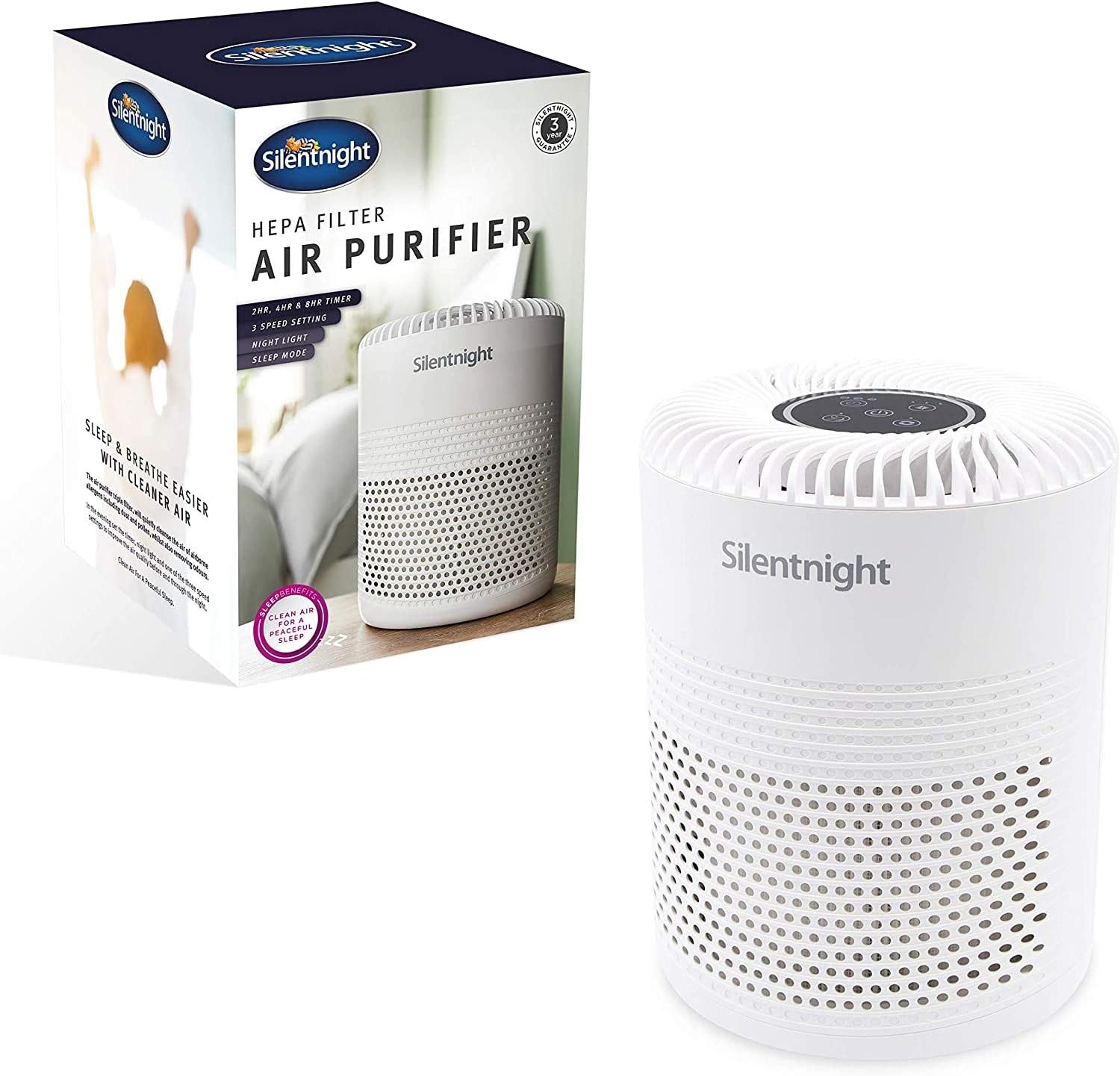 Silentnight 42269 Air Purifier with HEPA Filter / Removes Pollens, Dust
