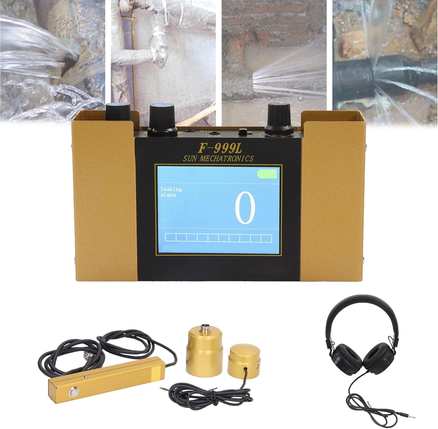 Water Leakage Detector,Water Pipe Leakage Monitor,Underground Pipe Water Leak Detector for Home and Outdoor Use,with Earphone & Carrying Case