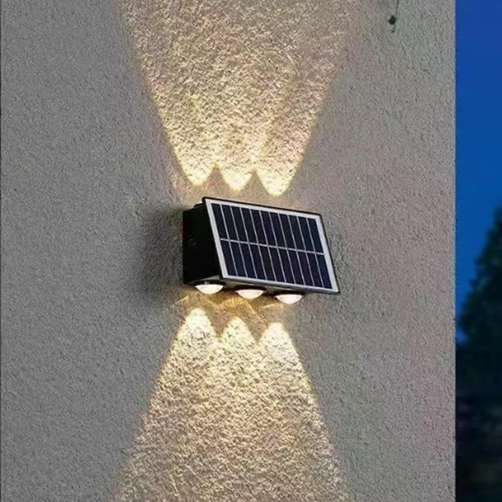 RGB Solar Fence Lights Outdoor Up Down, 6 LED 5-Mode 6 Color & Warm White Solar Wall Light, High Efficiency Solar Panel IP65 Waterproof Auto On Off for Wall Fence Deck Patio Garden Porch | Pack of, 1-image-25