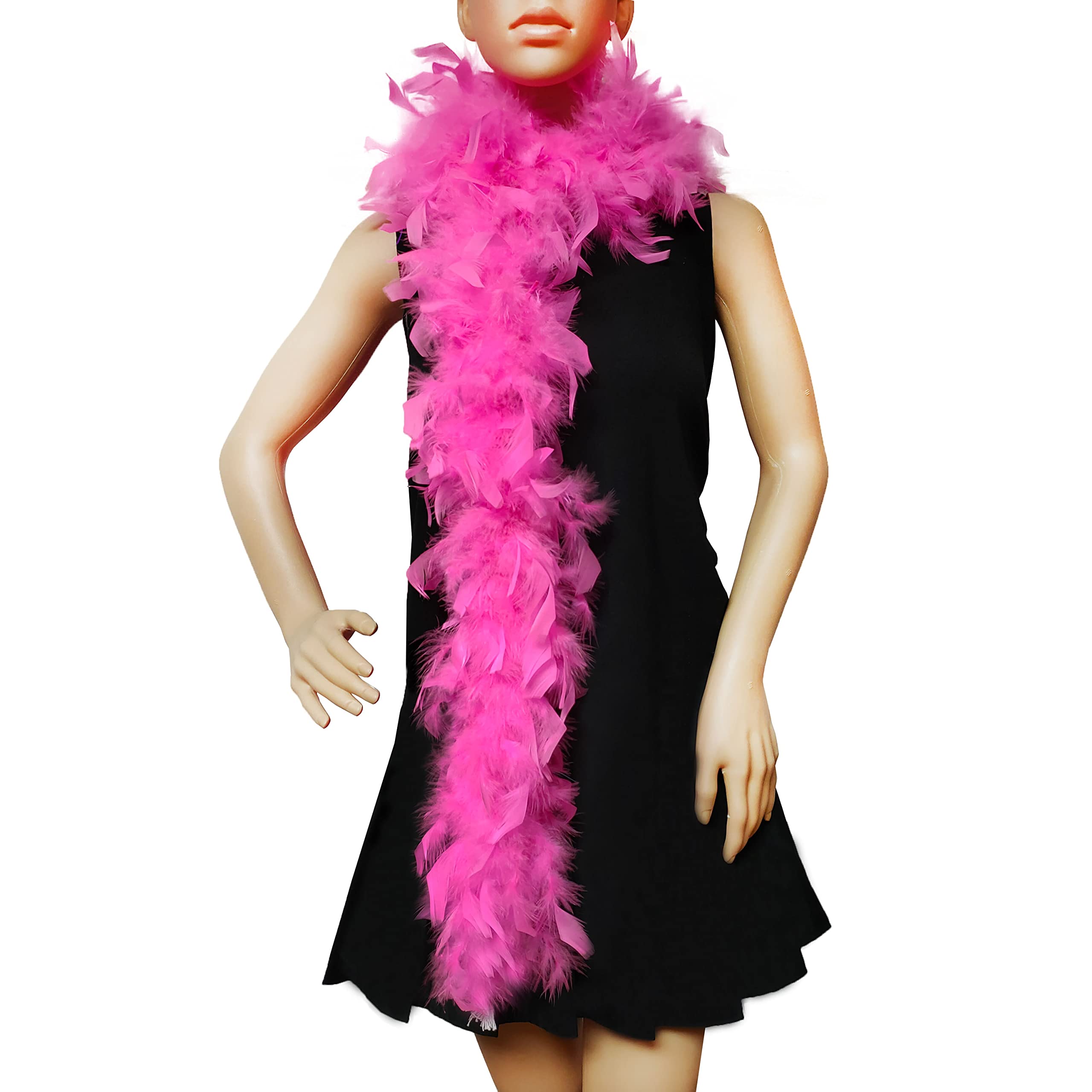 AIDUZETY Bright Pink Feather Boa 47g for Party, Halloween Costume, and Christmas Tree