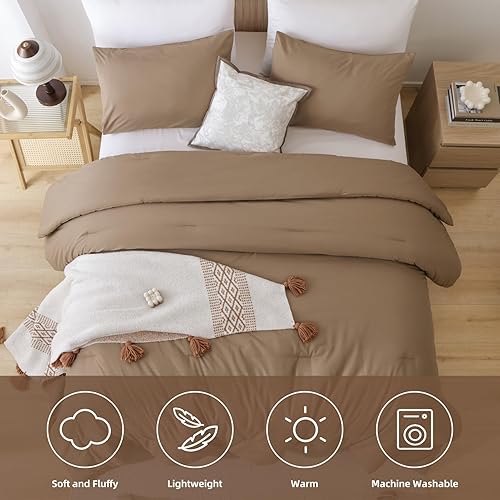 Miniatura 135 de Rosgonia Juego de edredón de tamaño matrimonial, niñas, niños y adolescentes, gris carbón, 3 piezas, 1 edredón gris oscuro, 2 fundas de almohada