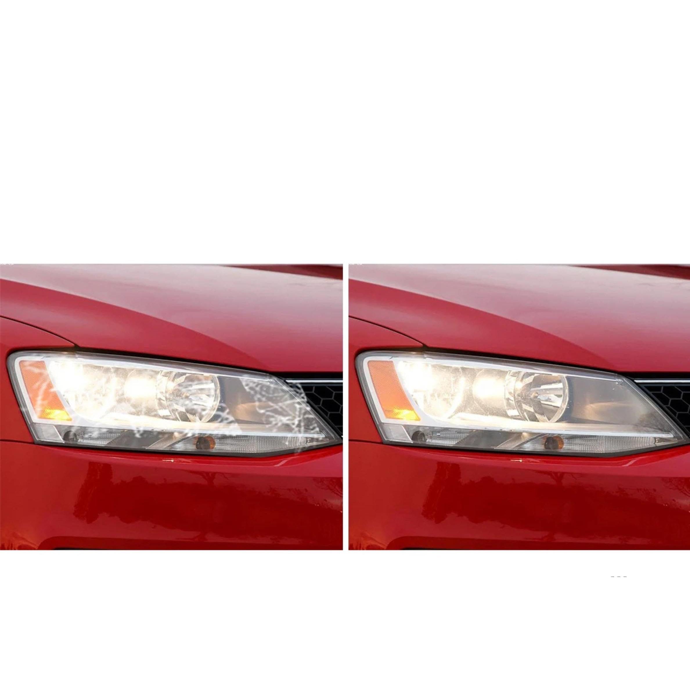 2 Piezas de restauración de la película Protectora del Faro del Coche Pegatina de TPU Negro Transparente, para VW Jetta VW MK6 A6 MK7 A7, Accesorios de película de Faros automotrices