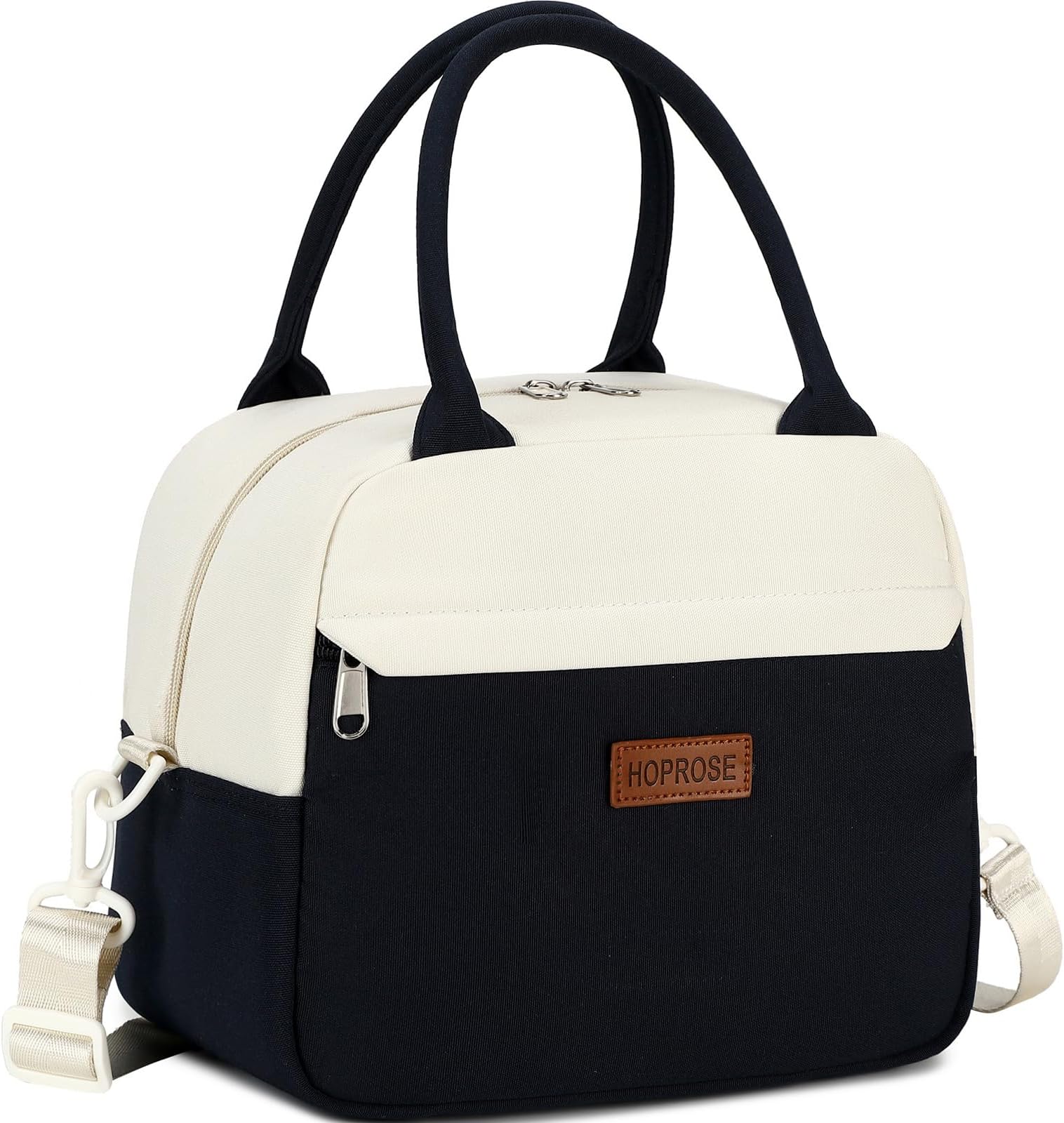 Generic HOPROSE Lunch Bags for Women Men Adults, Insulated Leakproof Lunch Box Large Capacity Lunch Tote Bag, Reusable Cooler Lunch Container for Work/Picnic/Camping (Black and White), Black/White