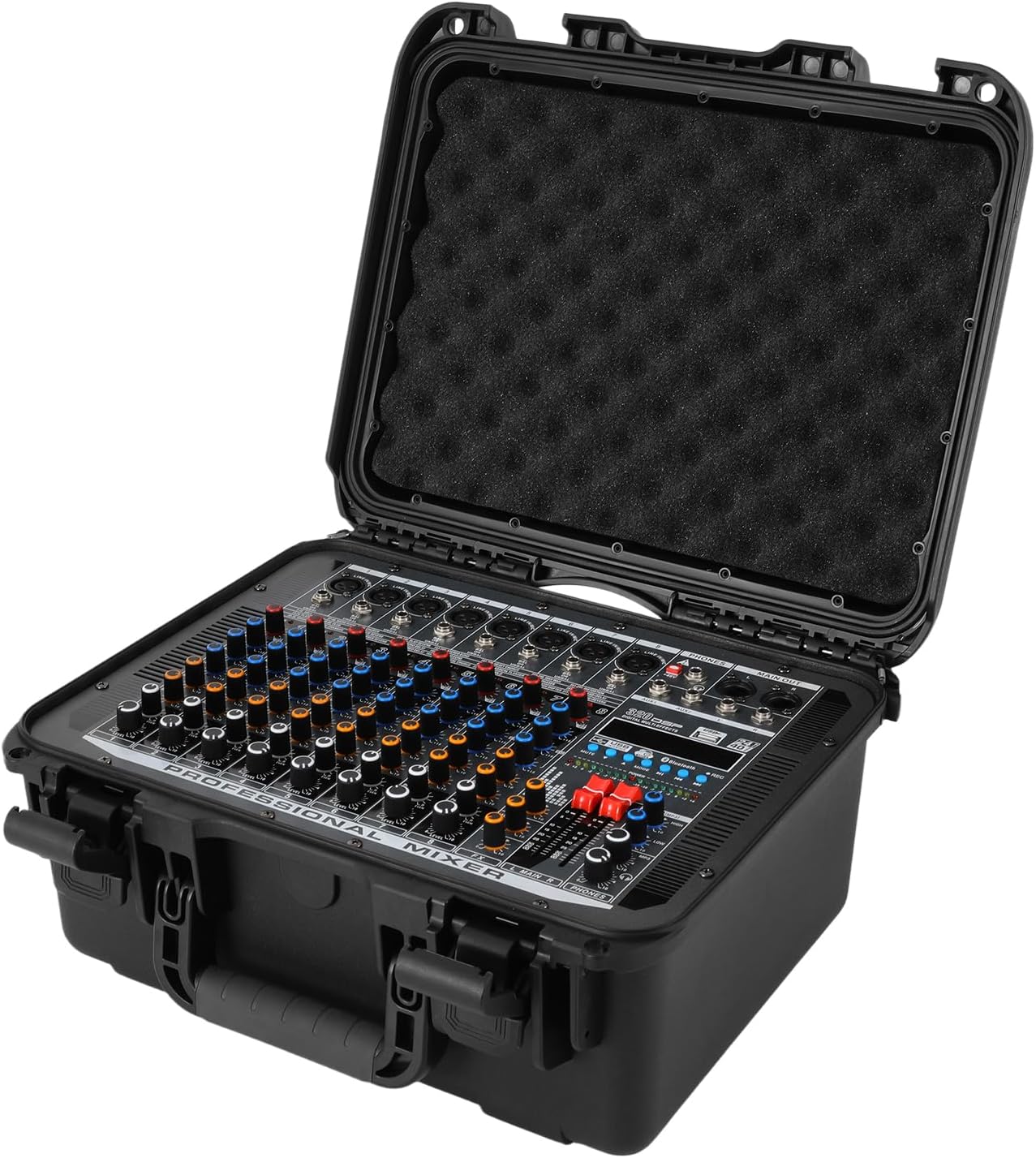 8 Channel Mixing Console Audio Mixer with Power Amplifier,350W*2 High Power 320 DSP Effects Studio Mixer with 48V Phantom Power Audio Set