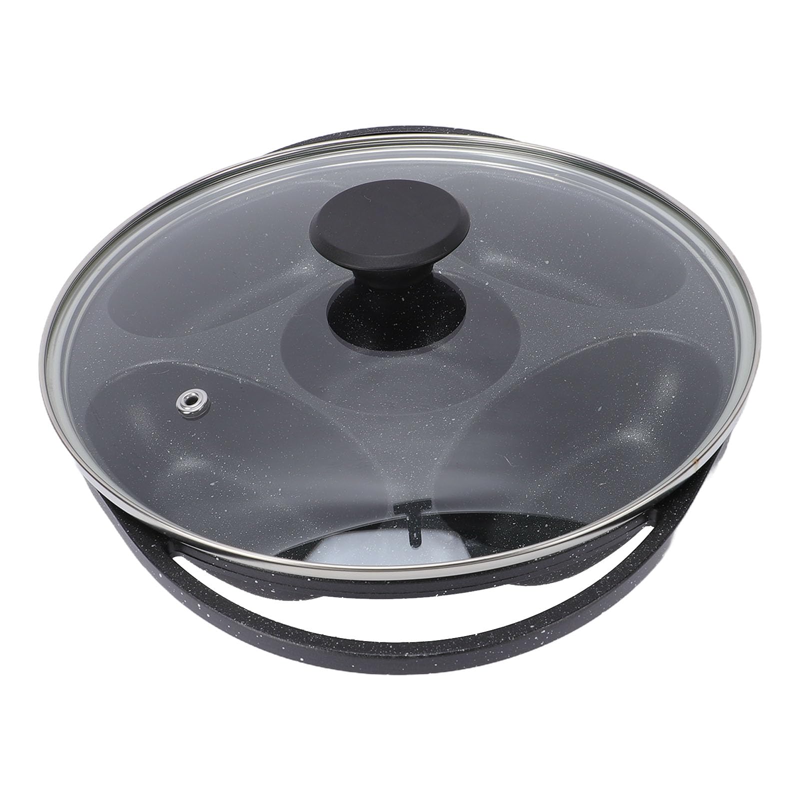 Moule à Gâteau, Mini Moule à Crêpes en Alliage d'aluminium Antiadhésif à 5 Trous avec Couvercle, Plat de Cuisson Chauffant Même pour les Desserts et les Collations