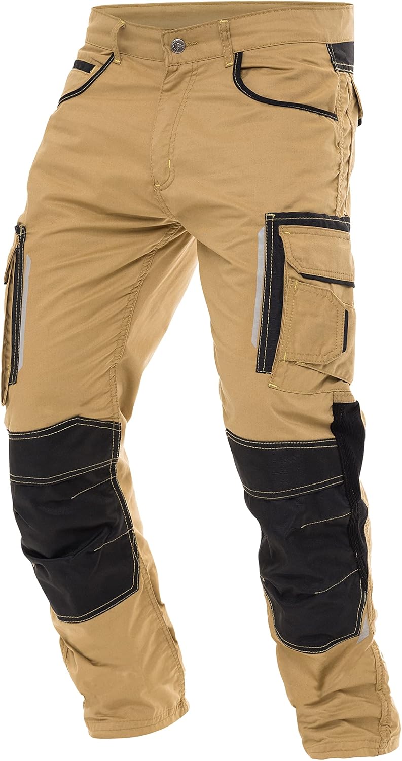 Mens Utility Work Heavy Duty Construction Workwear Pants Carpenter Knee Reinforcement Trousers Cordura Safety Pants - Image 3