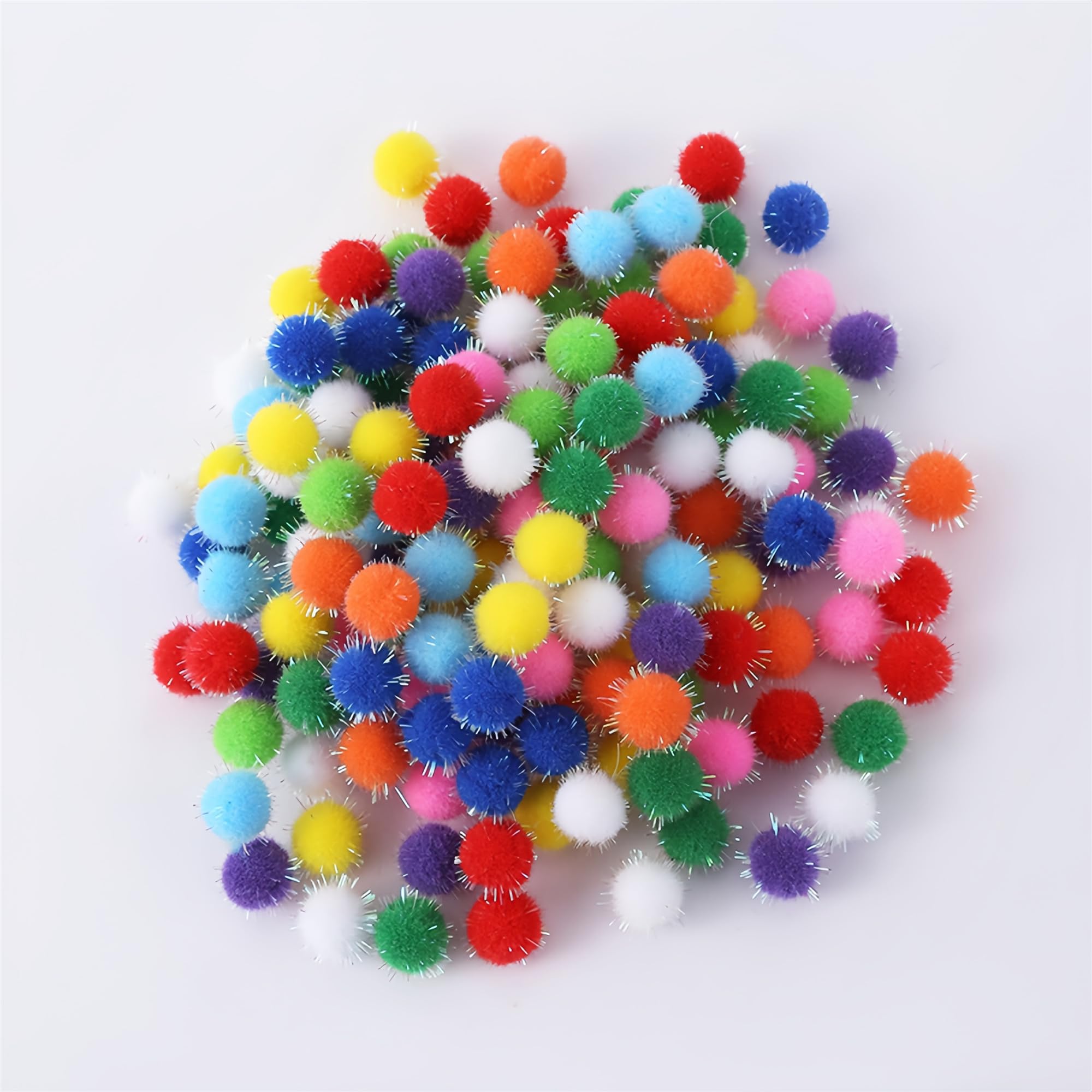 Pom-poms Ball Fluffy Craft, Brokatowe pompony, cekinowe kulki, kolorowe cekiny w kształcie kulek, pompony świąteczne, dekoracje świąteczne(600 Stück)