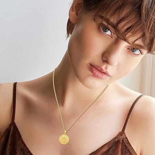 Vista 100 de Collar con colgante de plata de ley 925 con medalla de San Patrón, joyería religiosa para hombres y mujeres, con cadena de acero inoxidable 316L