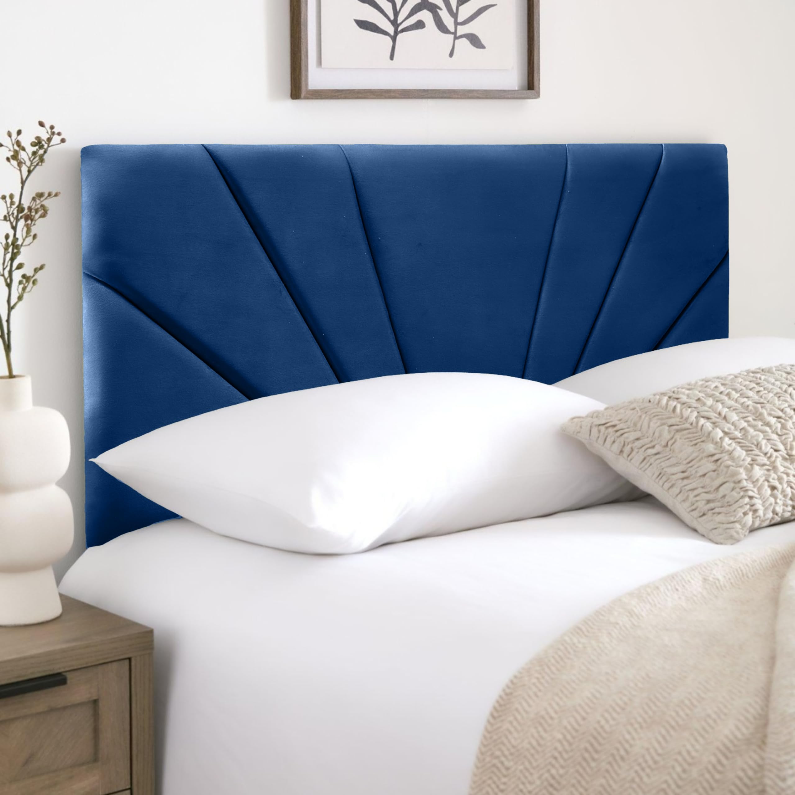 HB-1 Headboards for Beds – Butterfly 24'' Divan Bed Headboard – Headboards for Divan Beds, Bedroom & Hotel Furniture, Elegant Soft Plush Fabric Head Board