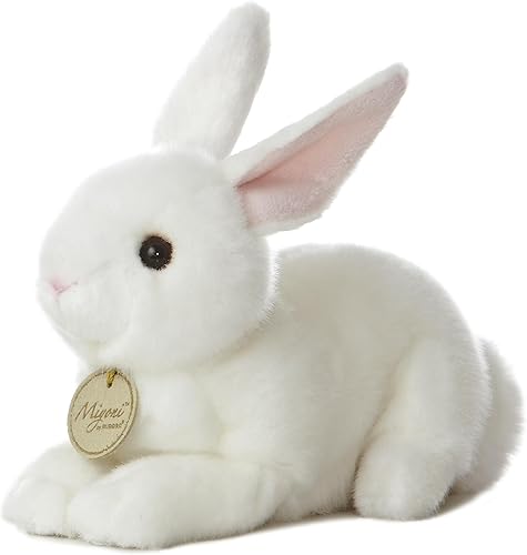 Aurora World Miyoni Peluche de felpa con diseño de conejo, color blanco, 8 pulgadas