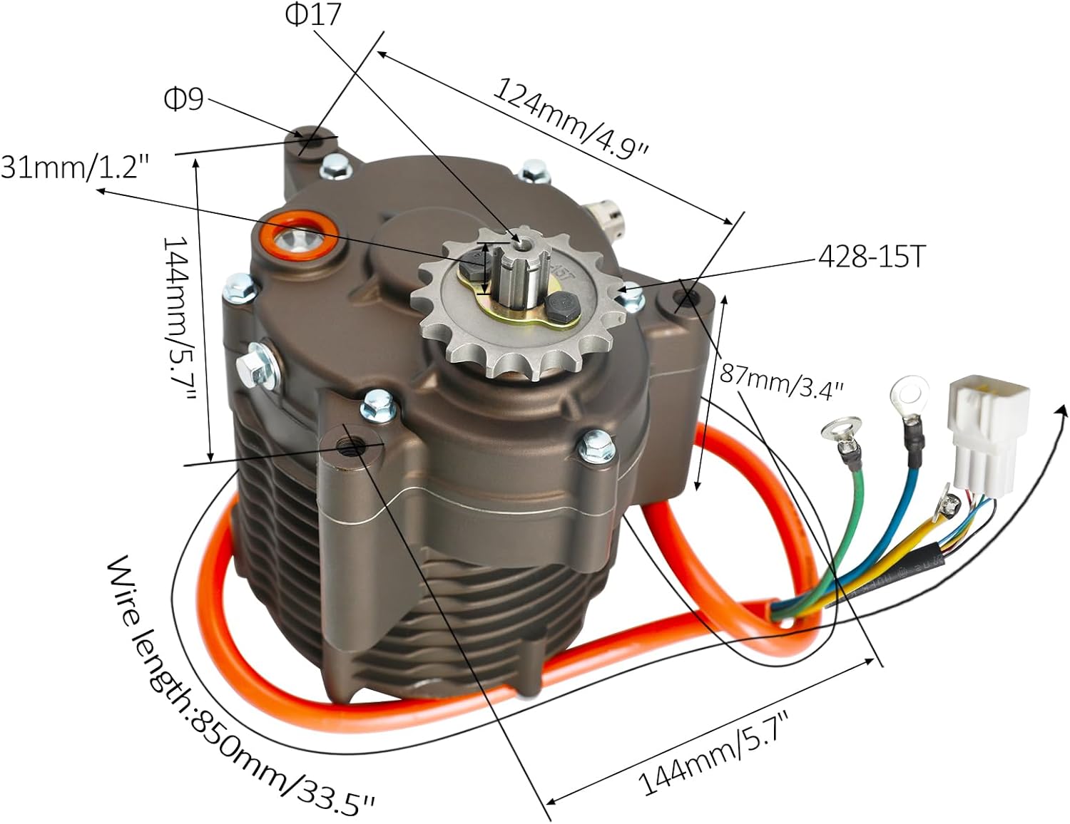 High Speed 1000W 72V Brushless Electric Motor with Sine Wave Controller for Go Kart ATV Quad Buggy Scooter Golf Cart