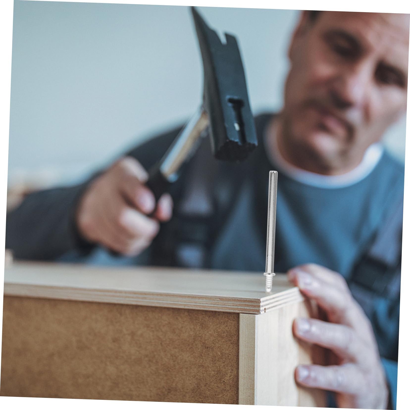 HOMSFOU Seamless Installation Nails Double Head Nails for Wall Skirting Line Picture Hanging Kit Iron Double Heads