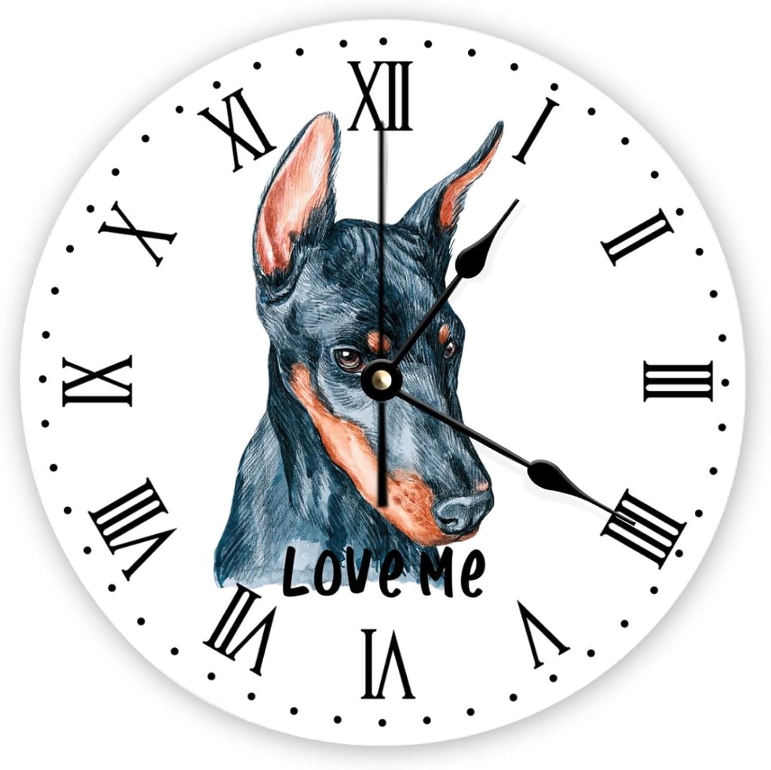 Alaskan Malamute Wooden Wall Clock - Love Me Alaskan Malamute Wall Clocks for Bedroom Living Room Home Office School Wall Art Decor, 15 X 15 Inch