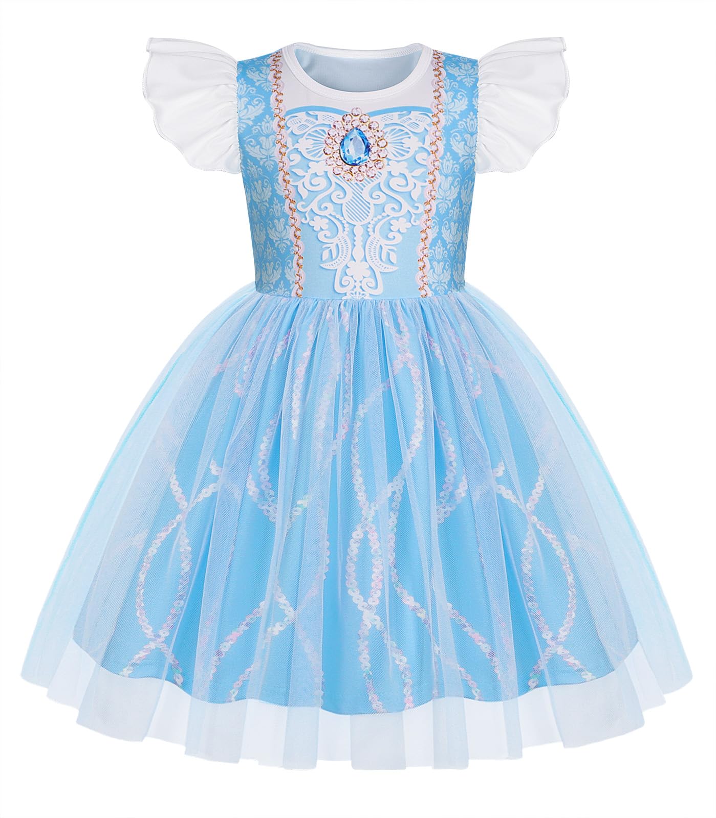 HenzWorld Princess Dress up for Girls Birthday Party Outfits Halloween Costumes for Kids Princess Costumes Tulle Tutu Dress