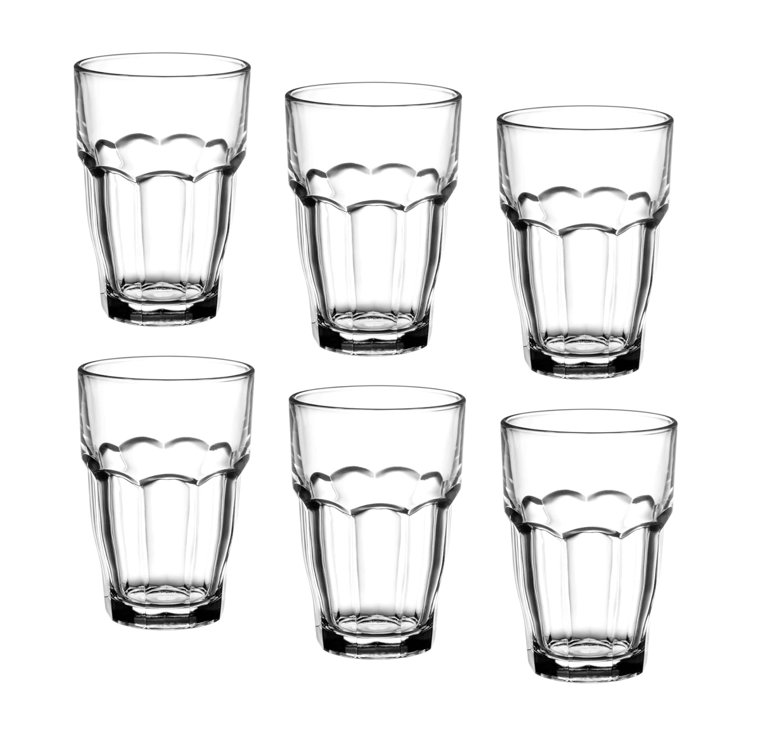 Bormioli Rocco Rock Bar 16 25 oz Cooler Stackable Tempered Beverage Glasses for Cold Drinks Water and Cocktails