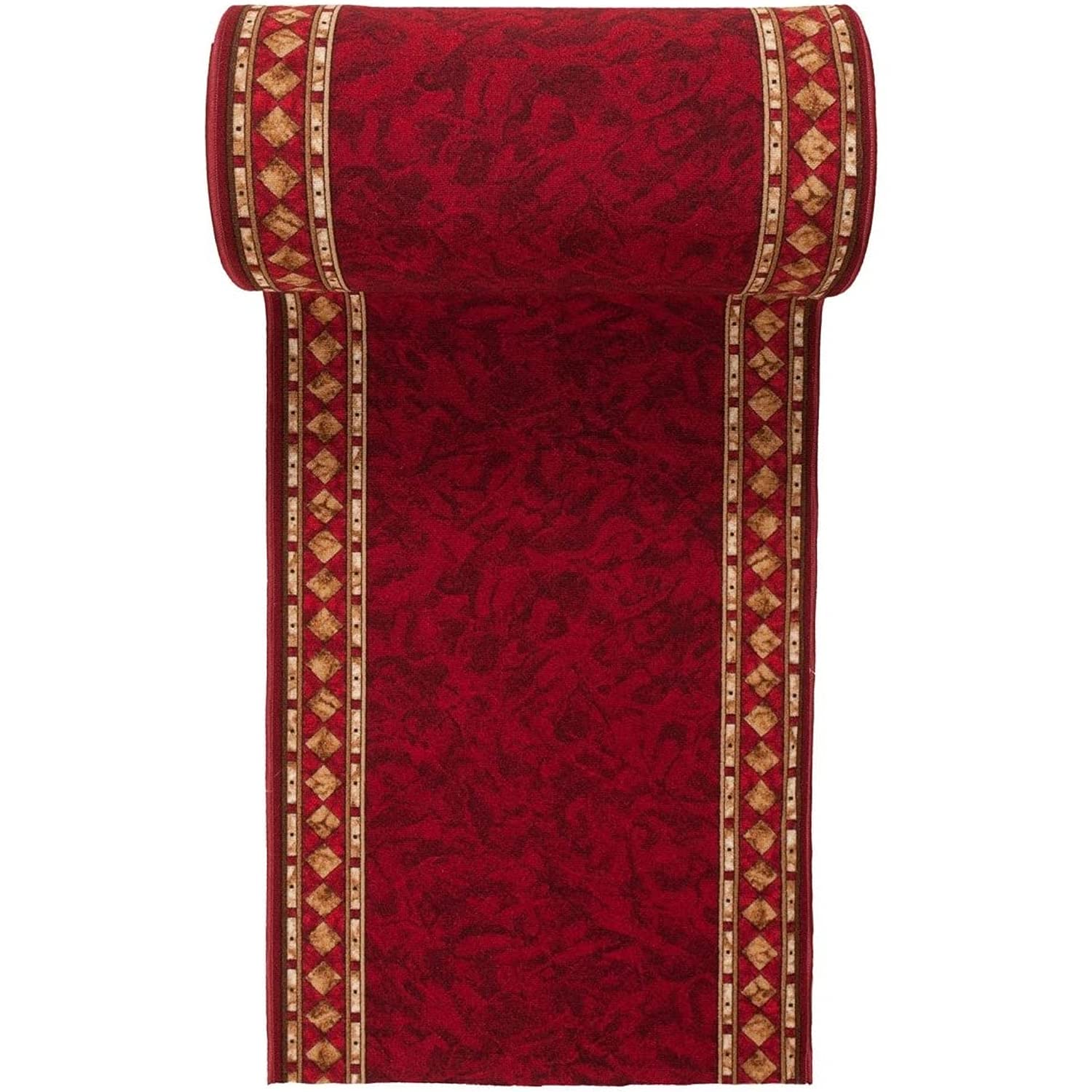 Carpeto Rugs Alfombra de Pasillo Moderna Larga Antideslizante de Pelo Corto - Alfombras de Pasillo por Metros - Alfombras para Pasillos Largos - Vino Tinto - 80 x 300 cm