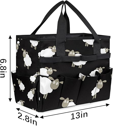 Miniatura 3 de Bolsa de herramientas de jardín de ovejas de dibujos animados para mujeres y hombres, bolsas de almacenamiento de herramientas de jardinería con 10