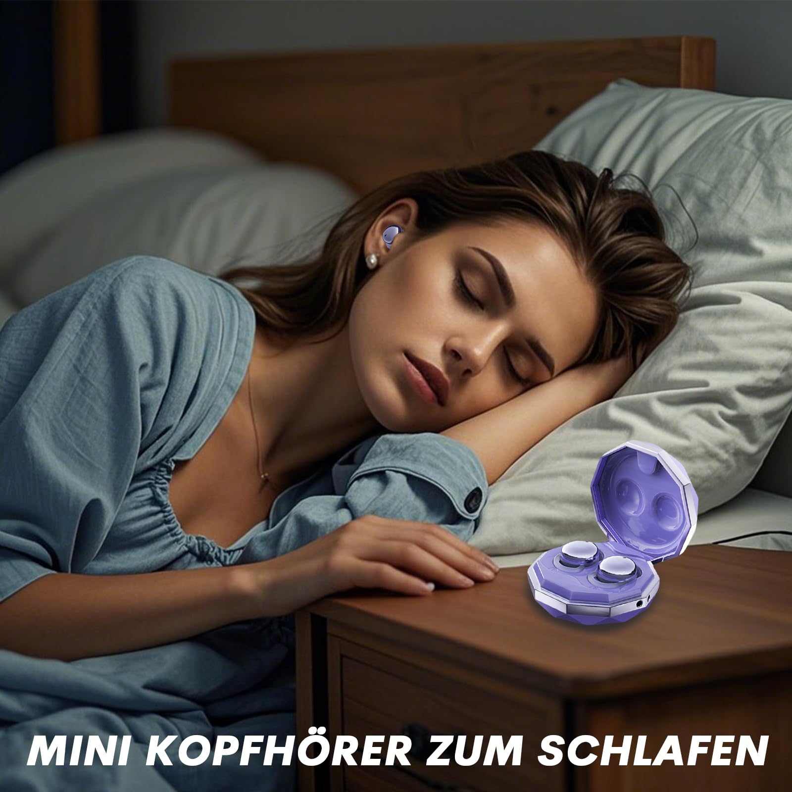 Auriculares in-ear para dormir inalámbricos Bluetooth 5.4 Mini pequeños auriculares para dormir en el oído Sleep Earbuds Inalámbrico Invisible Sueño Auriculares Niñas Wireless Earphones Headphones Ear
