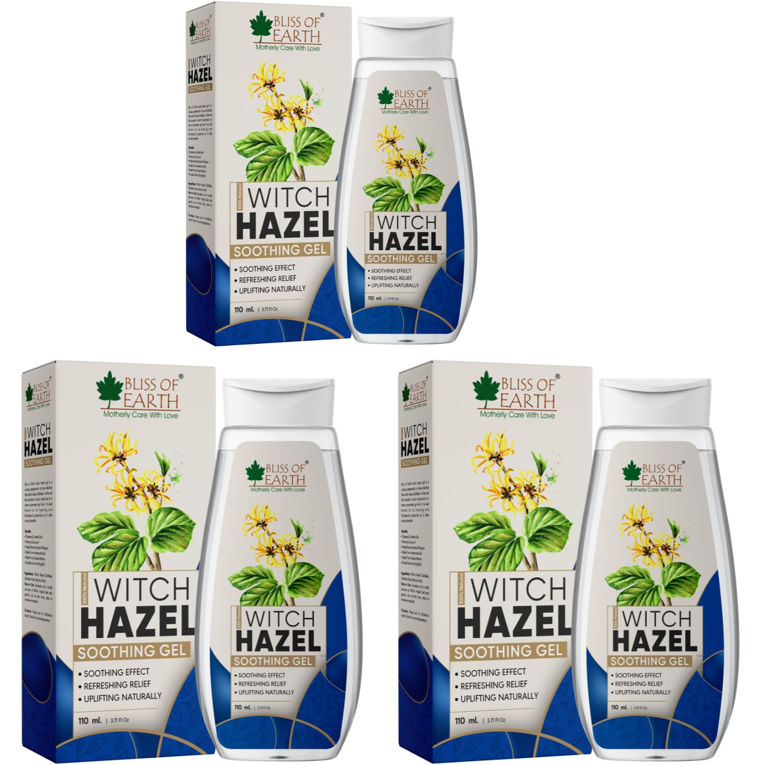 Bliss of Earth Witch Hazel Gel for Hemorrhoids, Diaper Rashes, Postpartum Soothing Relief from Swelling and Discomfort, 3X110ml-image-14