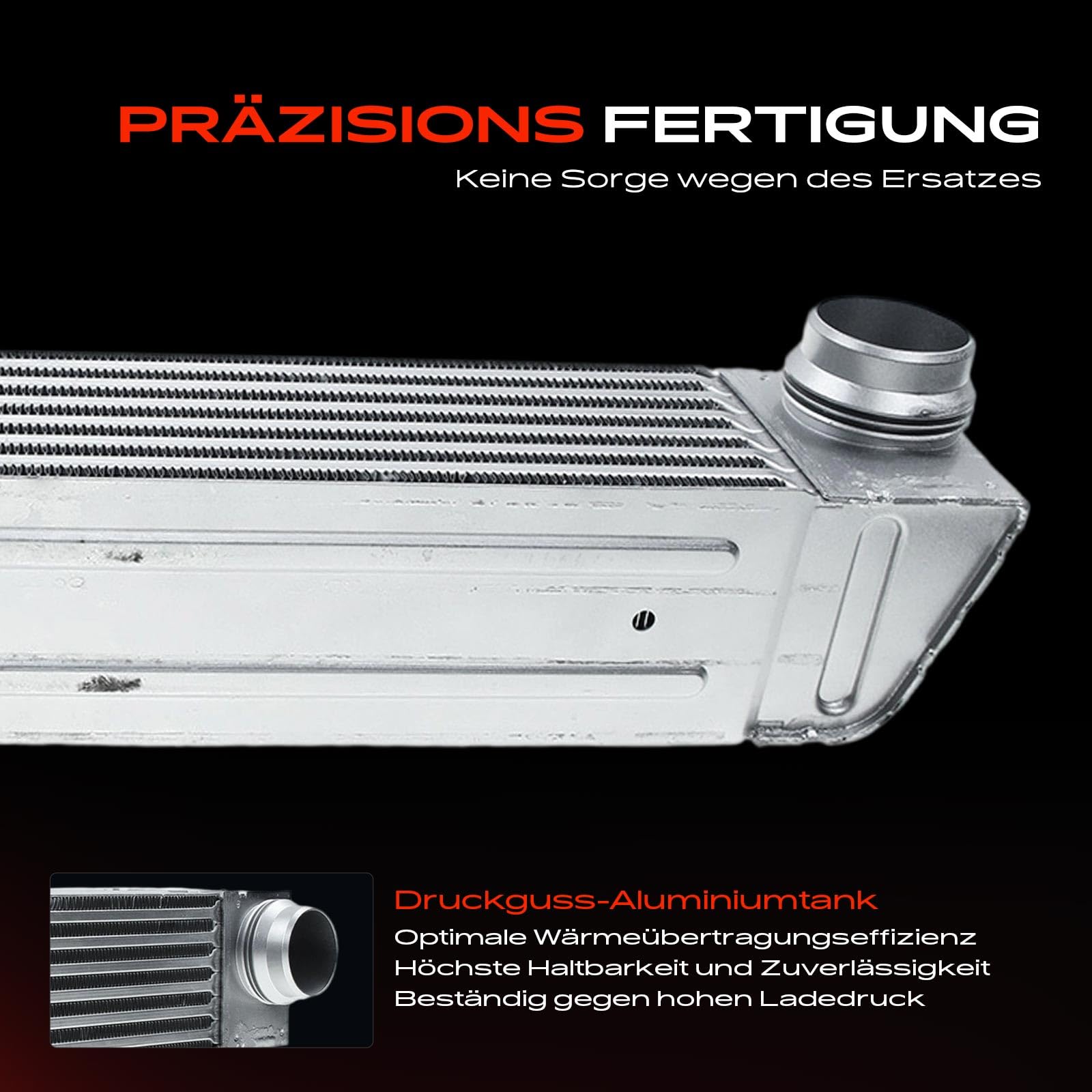 Frankberg 1x Ladeluftkühler Turbokühler Kompatibel mit 5er E60 520 525 530 2002-2009 5er Touring E61 520 525 530 2004-2010 Replace# 17514710783