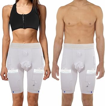 Catheter Leg Bag Underwear, Catheter Leg Bag Holder for Men & Women, Foley Catheter Bag Holder for Foley, Nephrostomy, Suprapubic & Biliary Catheters Holds 2 600ml Nephrostomy Bags WhiteM