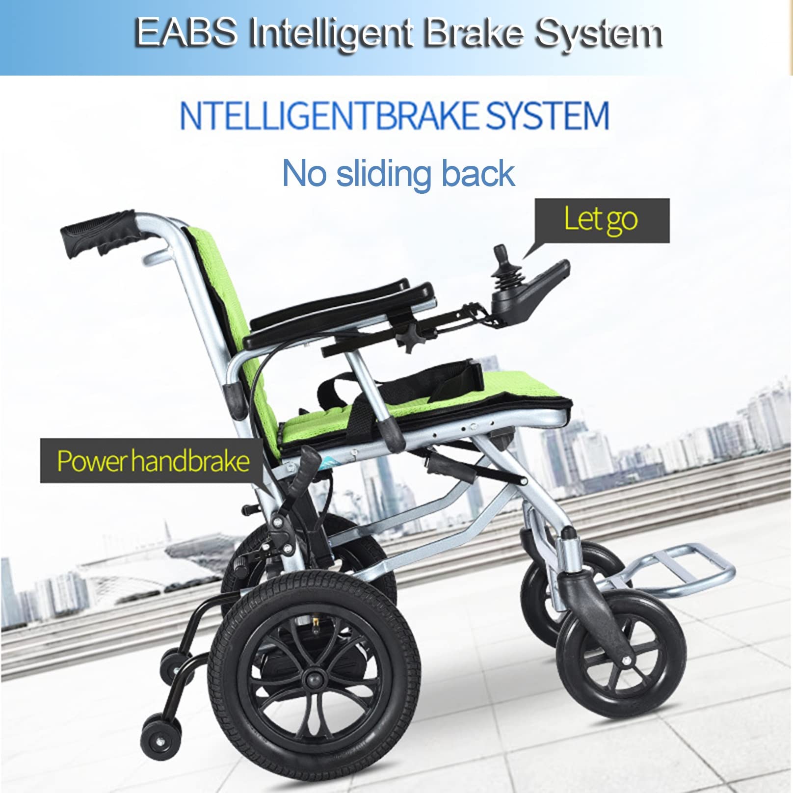 Silla de Ruedas Eléctrica Plegable Silla de Ruedas Eléctrica de Movilidad Ligera Portátil Sillas de Ruedas de Aluminio Autopropulsadas for Personas Mayores Discapacitadas Soporta 220 Libras