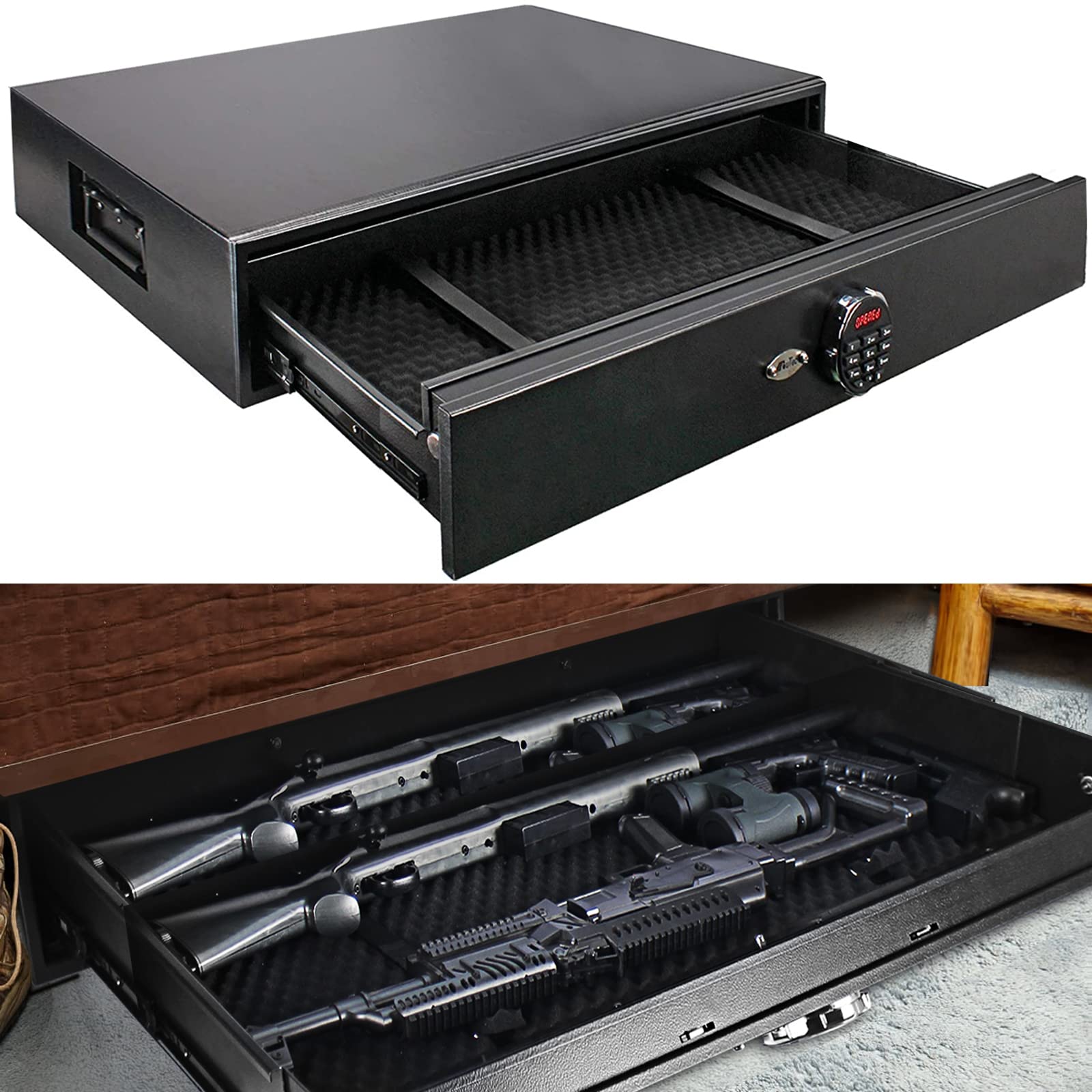 Under Bed Safe, Rapid Gun Storage Safe Drawer Safe For