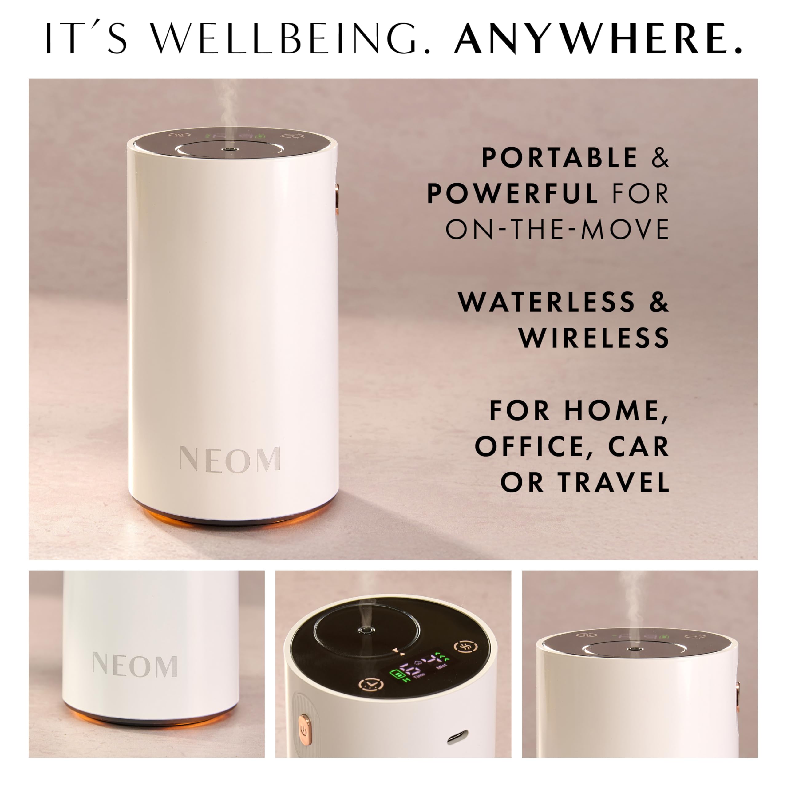 NEOM Wellbeing Pod Mini+ Diffuseur d'huiles essentielles sans eau Blanc