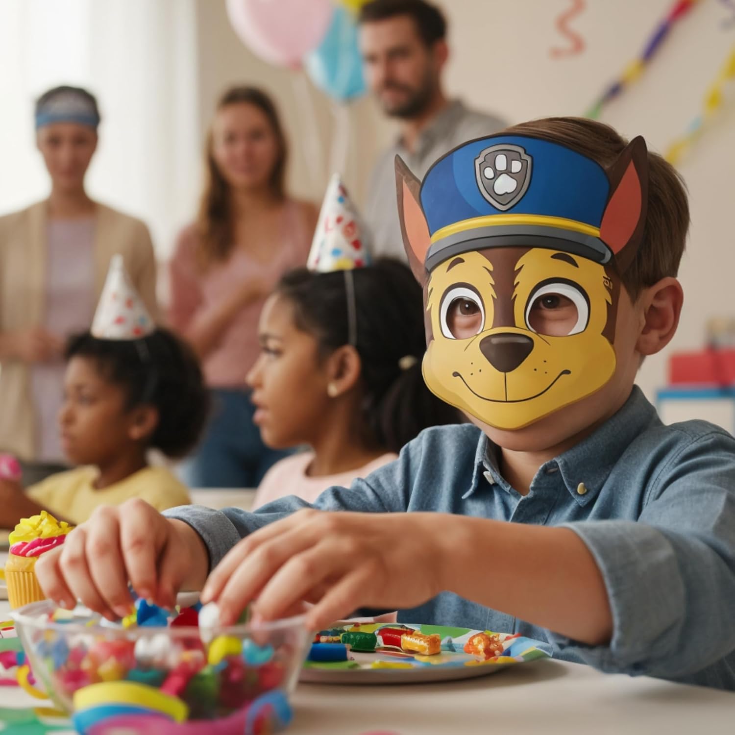 Unique Paw Patrol Party Masks | 24 Count | For Kids Birthday Party Favors and Decorations | Officially Licensed | includes Checklist