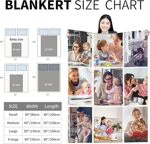 Miniatura 5 de ARDDIS Manta personalizada con texto y fotos, manta personalizada para cumpleaños de adultos y niños, boda, Navidad, Halloween, Día del Padre, Día