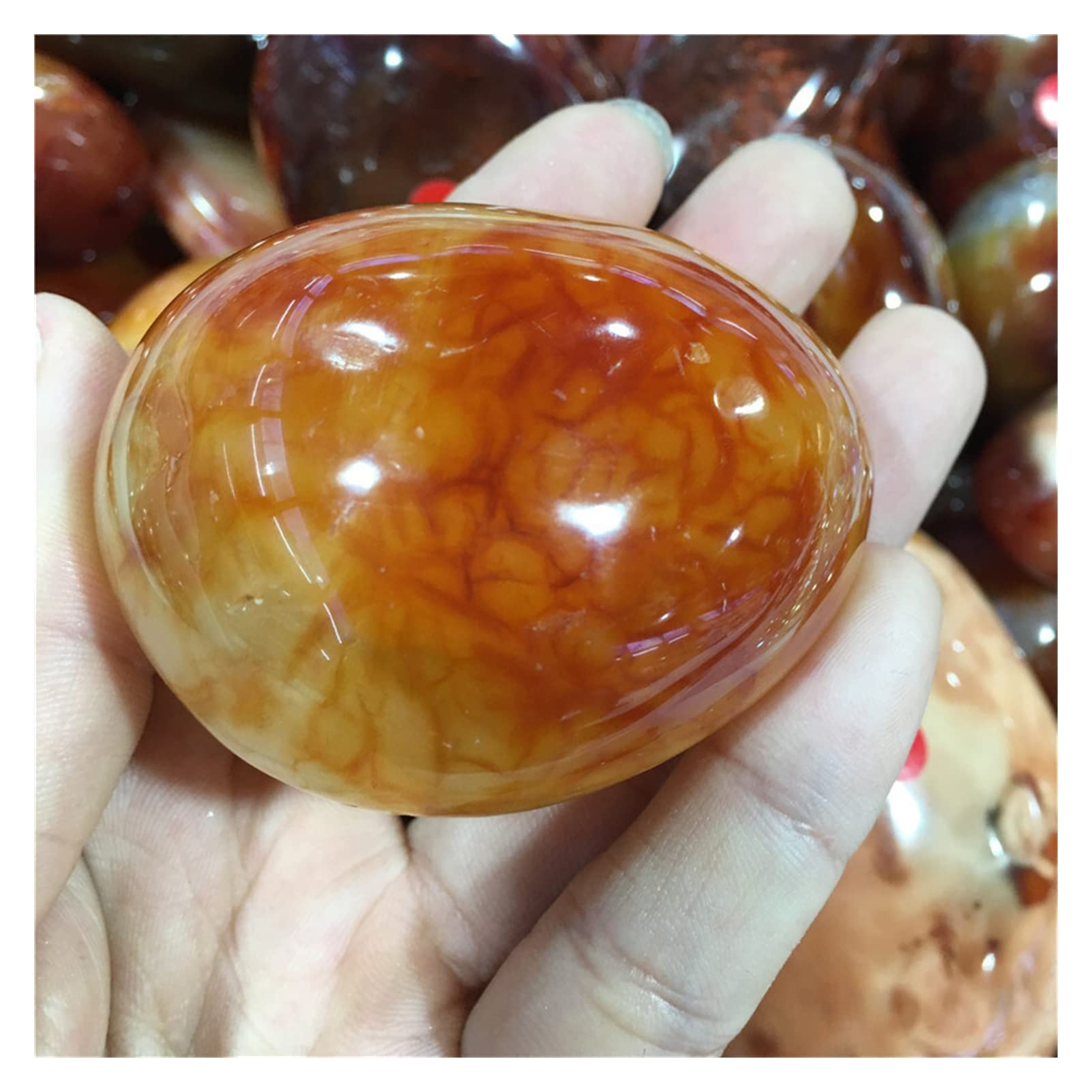 LQYXGS Crystal Stone Home Decor Carnelian Geode Crystal Quartz Agate Palm Rock Polished Specimen Natural Stones And Minerals(400-500g)