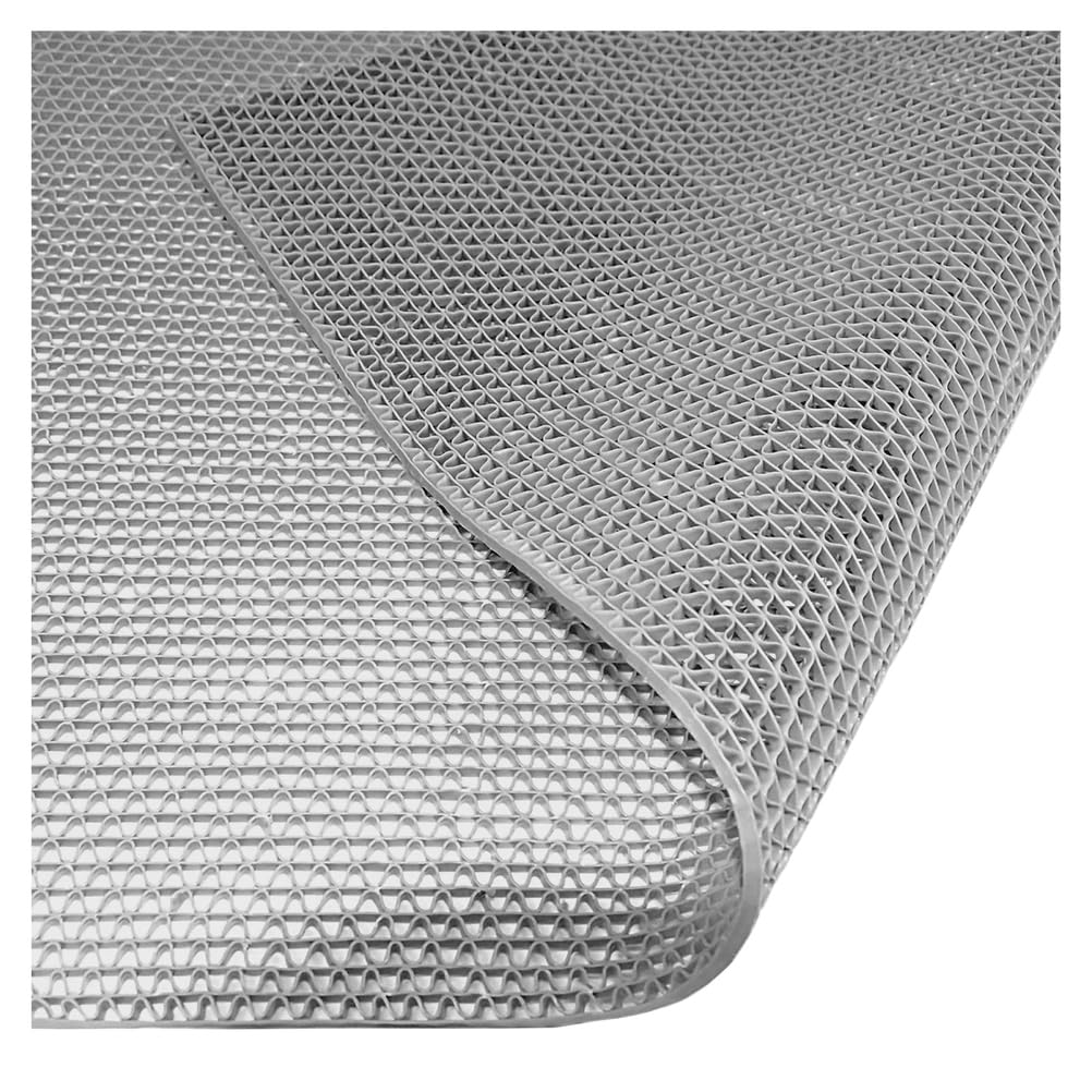 Tapis antidérapant de 0,6 cm d'épaisseur, anti-fatigue, commercial, rouleau de tapis de cuisine et de restaurant, en maille grise, polyvalent, 0,9 x 1 m, idéal pour les zones humides
