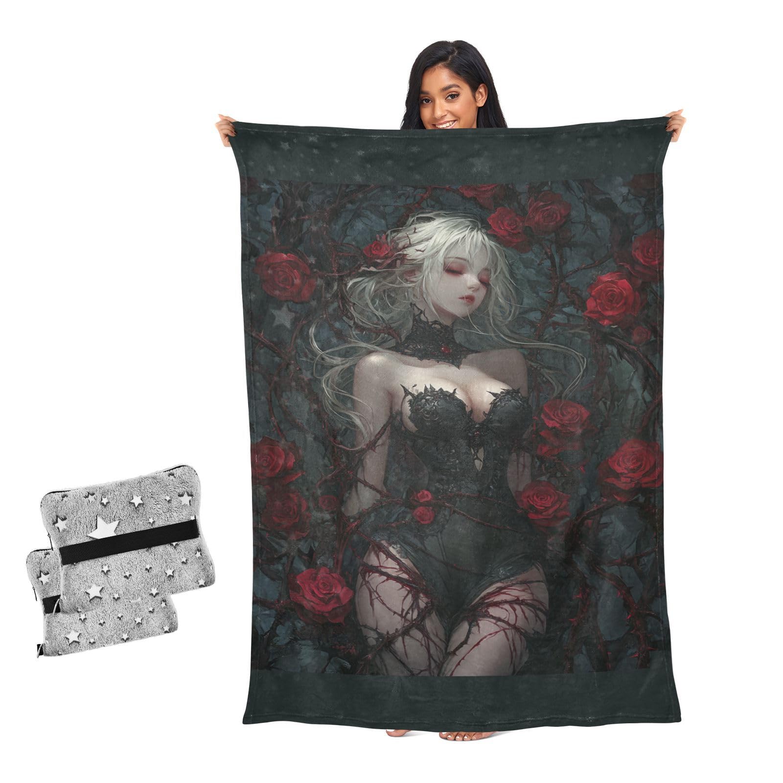 Jeté de lit doux anti-froid plaid salon style gothique sombre