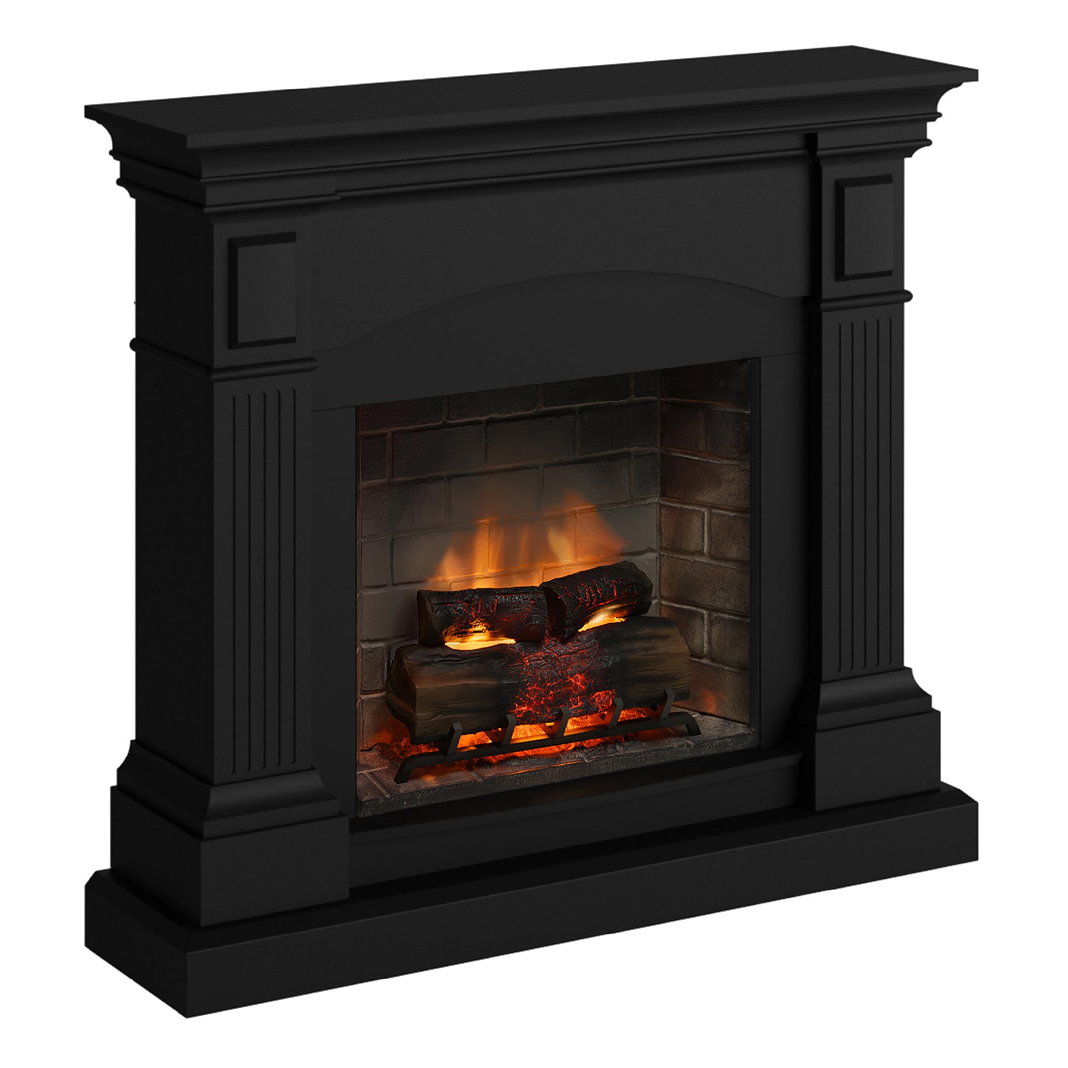 TAGU Magna Camino Elettrico con PowerFlame 2, Riscaldatore e Termostato, Suono Crepitante, Wi-Fi e Luce Ambientale (Nero Profondo)