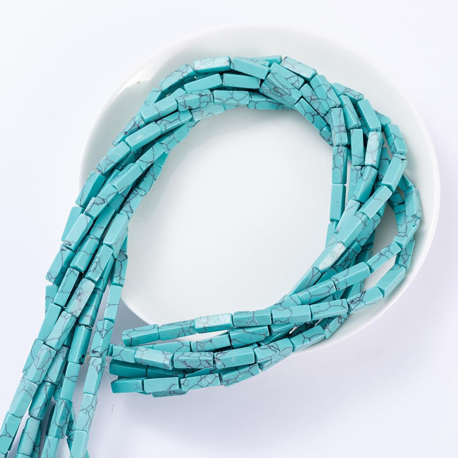 Natural Blue Turquoise Rectangle Tube Beads 4x13mm 38cm/str Loose Semi Gemstone Stone Beads for Making Bracelets Necklace Earrings - Image 7