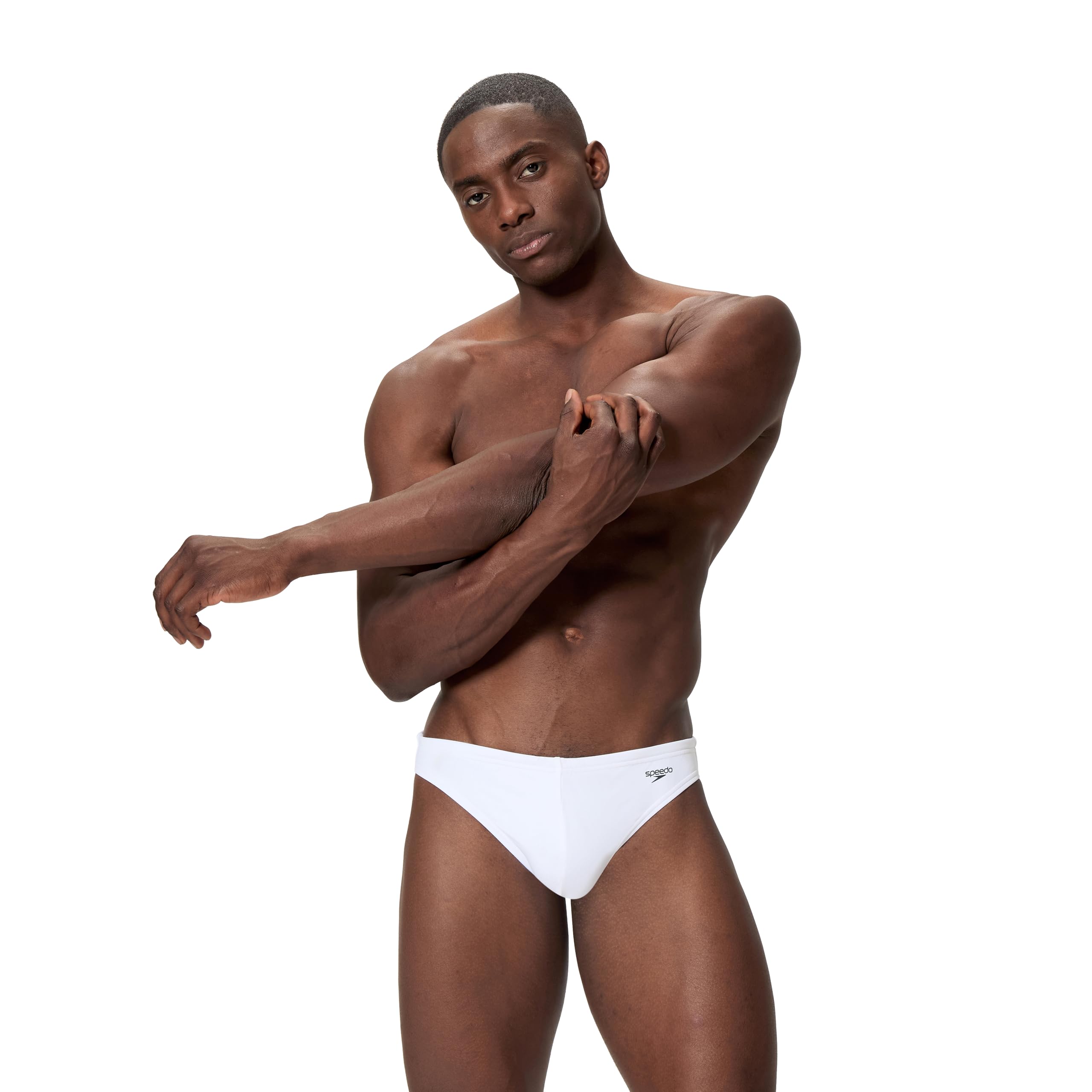 Speedo Men's Swimsuit Brief Comfort Waistband, Mini White, 38