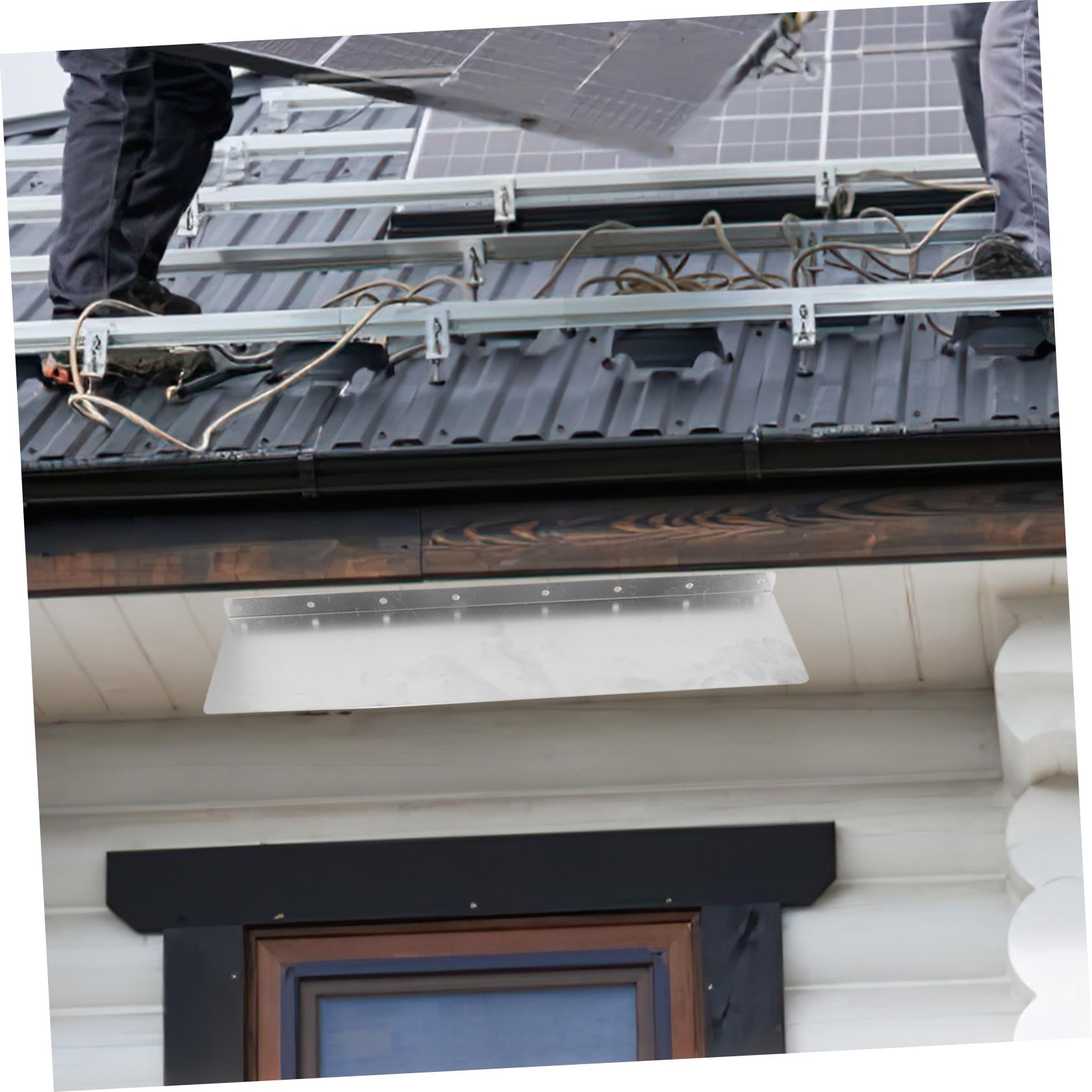 Protector contra Salpicaduras Fácil de Instalar de Canalones de Hierro Plata Paquete de 4 Piezas para Protección y Adecuado para Varios Ángulos de Techo