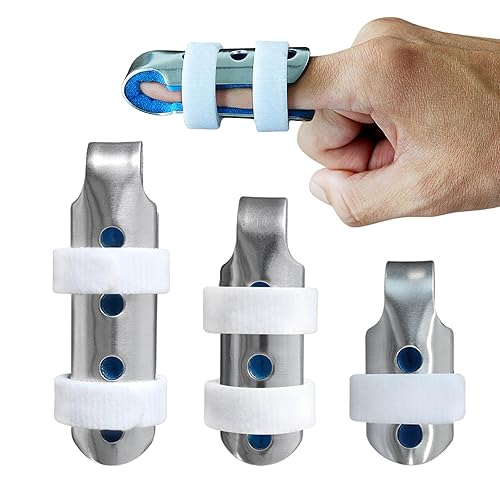 Juego de férula de dedo de aluminio portátil flexible, férula de dedo de aluminio ajustable, para esguinces dedos hinchados enderezar artritis