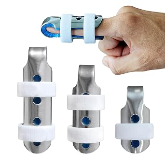 Flexible Portable Aluminum Finger Splint Set,Aluminum Finger Splint Adjustable, for Sprained Swollen Fingers Straightening Arthritis Pain Relief