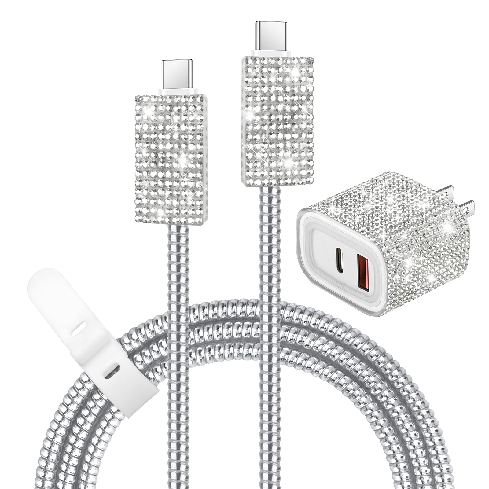 Aolcev for iPhone Charger Fast Charging Bling USB C Wall Charger Block 30W
