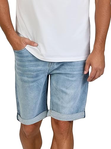 Pioneer grote maat stretch korte broek donkerblauw design